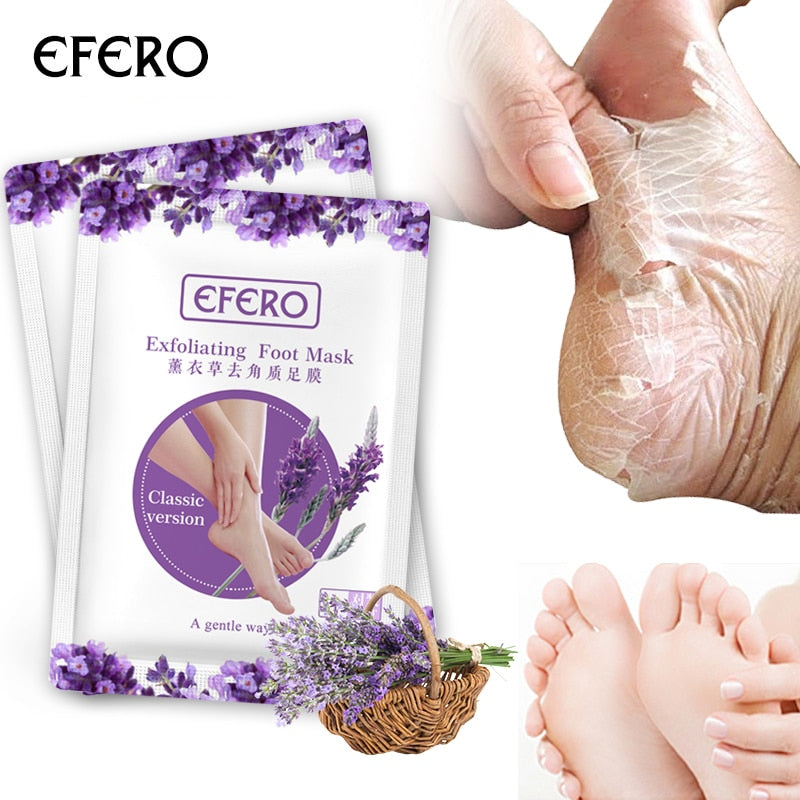 6pc=3pair Exfoliating Foot Mask Pedicure Socks Exfoliation for Feet Mask Remove Dead Skin Heels Foot Peeling Mask for Legs efero