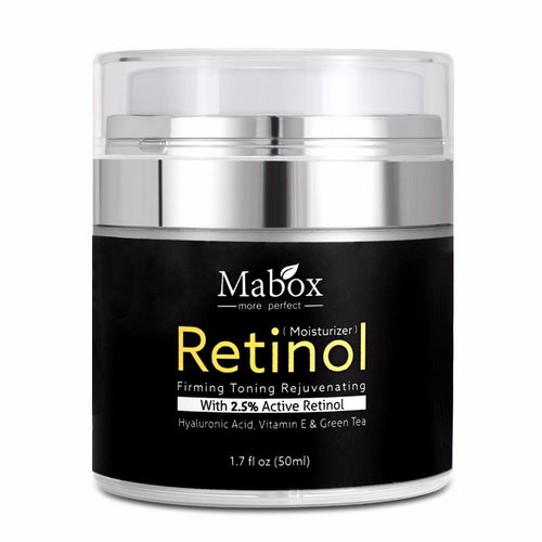 Mabox 50ml Retinol 2.5%Moisturizer Face Cream Hyaluronic Acid AntiAging Remove Wrinkle Vitamin E Collagen Smooth Whitening Cream